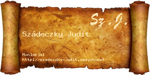 Szádeczky Judit névjegykártya
